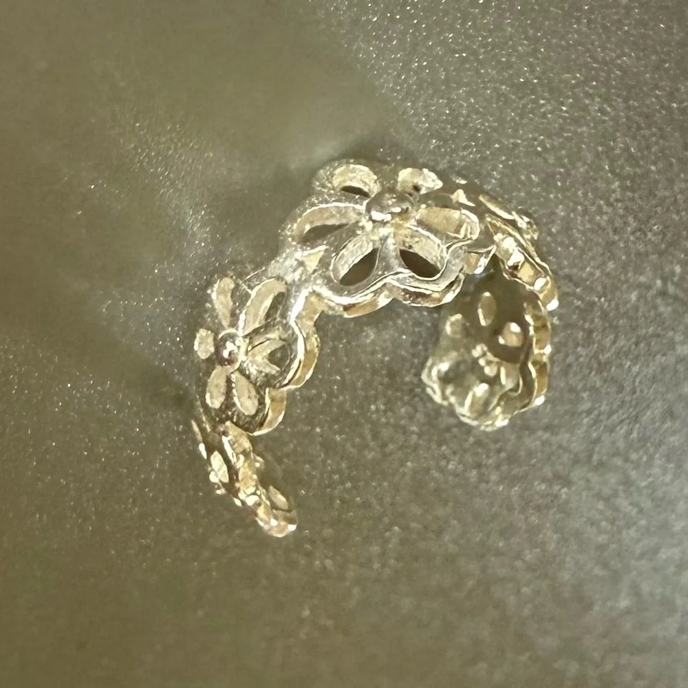 Sterling Silver Flower Cuff Earring